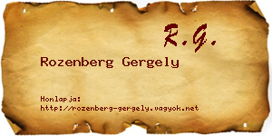 Rozenberg Gergely névjegykártya